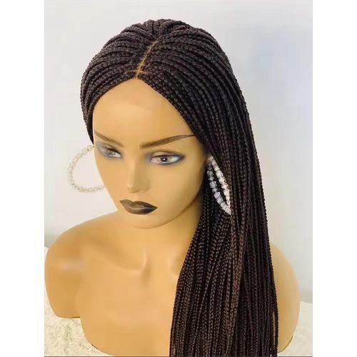 Lace front long braided wig