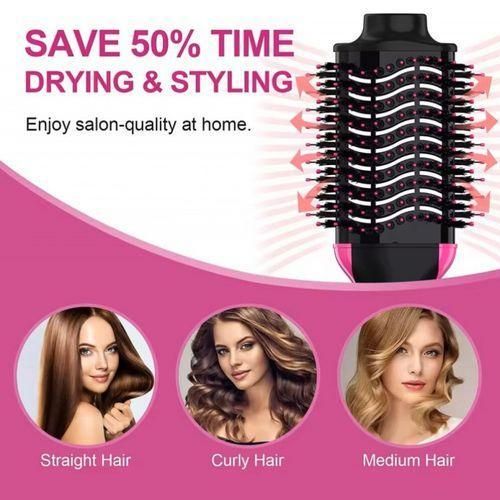 5-in-1 Multi-Functional Hot Air Hair Styler – Curling, Straightening, Volumizing & Blow Drying Brush – Professional Salon Styling Tool For Frizz-Free Hair