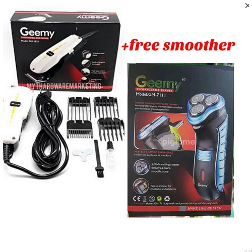 Geemy Electric Hair Barbering Machine Free Recheageable Smoother