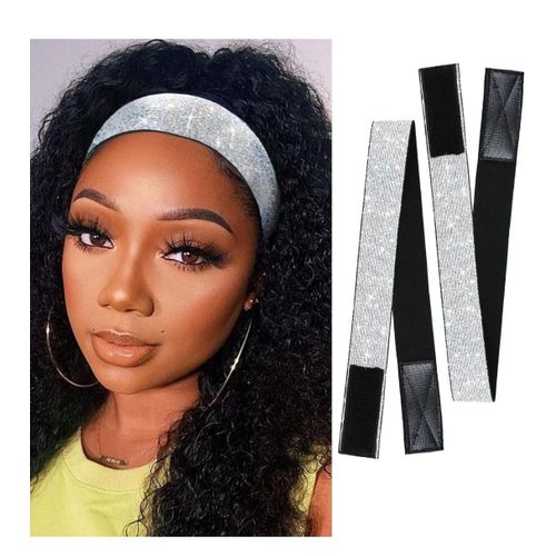 2PCS Silvery Elastic Bands for Wig, Lace Melting Band to Lay Edges, 60CM Wig Band for Keeping Wigs in Place,Elastic Band for Lace Frontal Melt