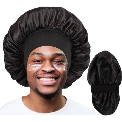 Bonnet for Men ,Hair Bonnet for Sleeping- Black