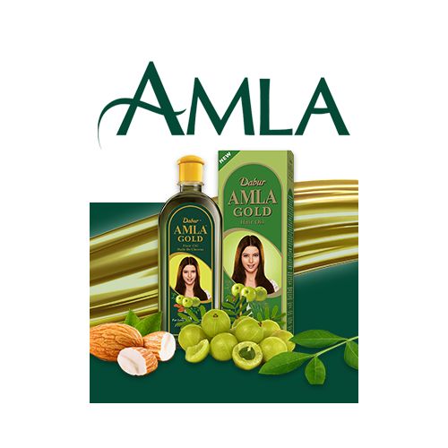 Dabur Hair Oil-Amla Gold, Serum, Almond And Henna-Natural Treatment For Women - Hair Fall Prevention, Scalp Nourishment, Makes Hair Strong, Soft And Long PLUS A Free Wide -Toothed COMB.
