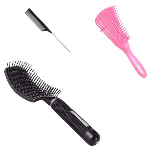 Hair Tail comb, Detagling Brush, Hair brush 3pcs Hair Styling comb