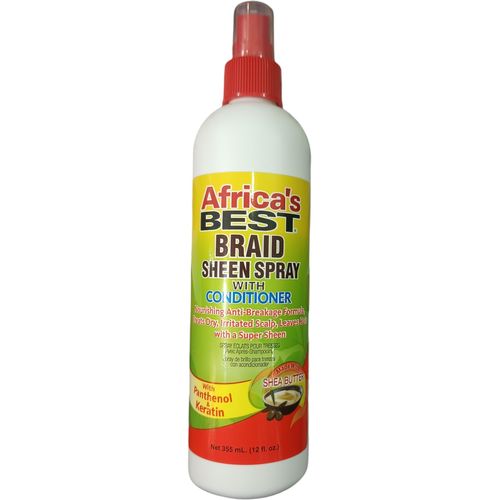 Africa's Best Braid SHEEN SPRAY With Conditioner, Nourishing Anti-Breakage Formula, Treats Dry, Irritated Scalp, Leaves Hair With A Super Sheen, Made With Shea Butter nk