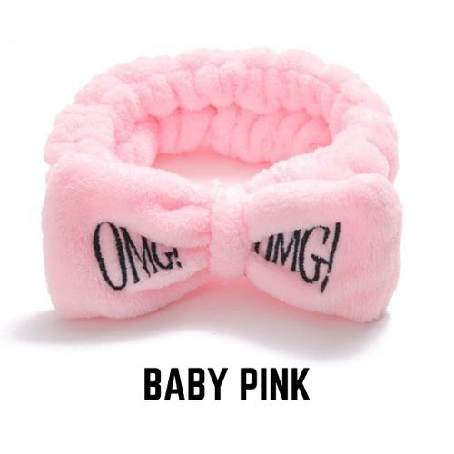 OMG Cute & Comfy Headband -Baby Pink Fleece Fuzzy Women Stretchy Soft for Hair