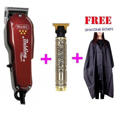Algwaher Professional Balding, Hair Cut, Kinyozi Machine + T9 styling budha Clipper + Gown