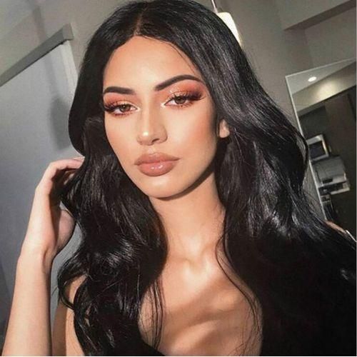 Ladies High Quality Long Black Big Water Wavy Curly Wigs With Closure
