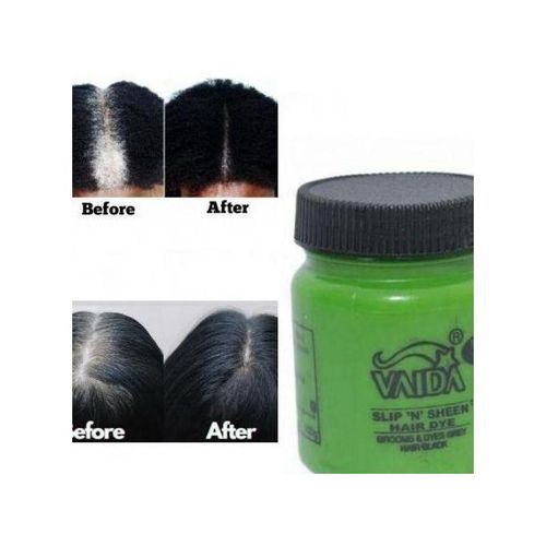 Vaida Black Hair Dye Pomade Slip 'N' Sheen grey/white Hair Coloring black Dye