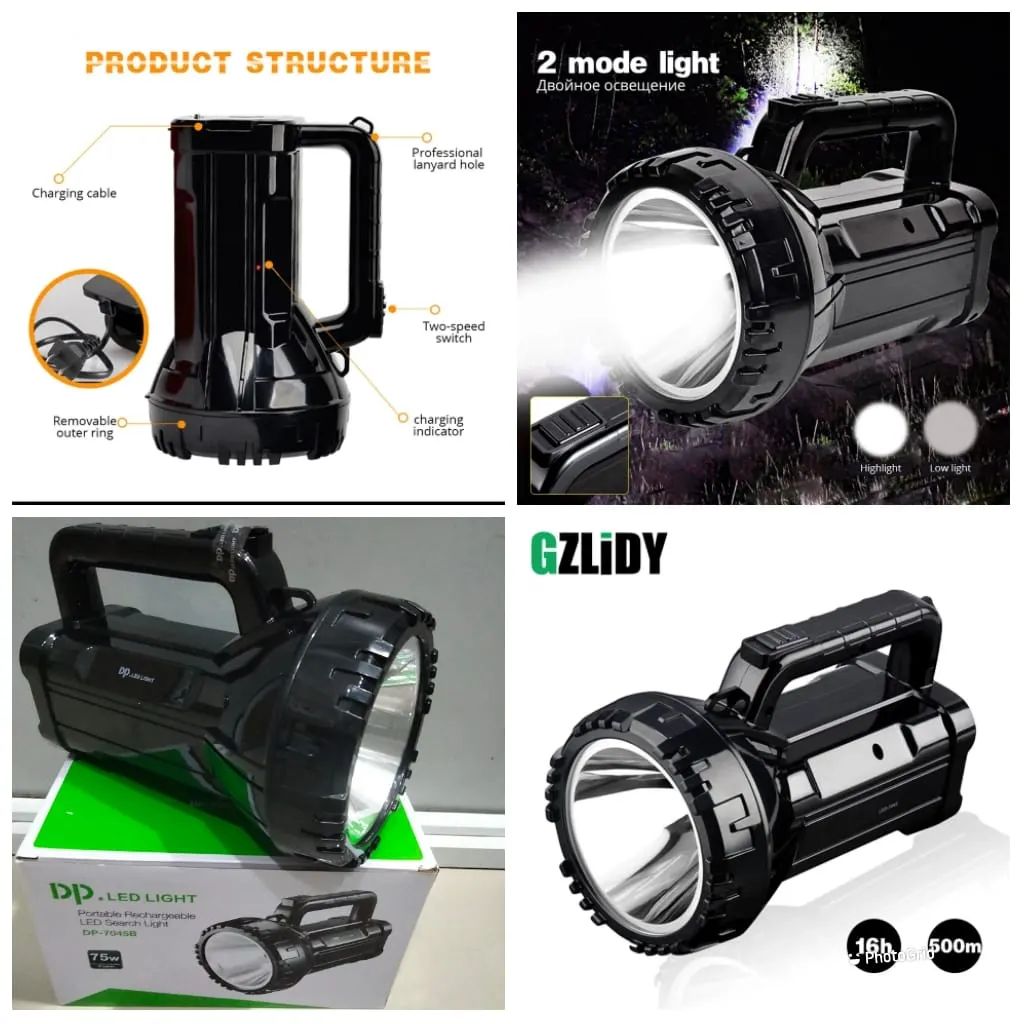 Rechargeable LED Torch — Super Bright, No Batteries Needed | Perfect For Blackouts & Outdoor Use