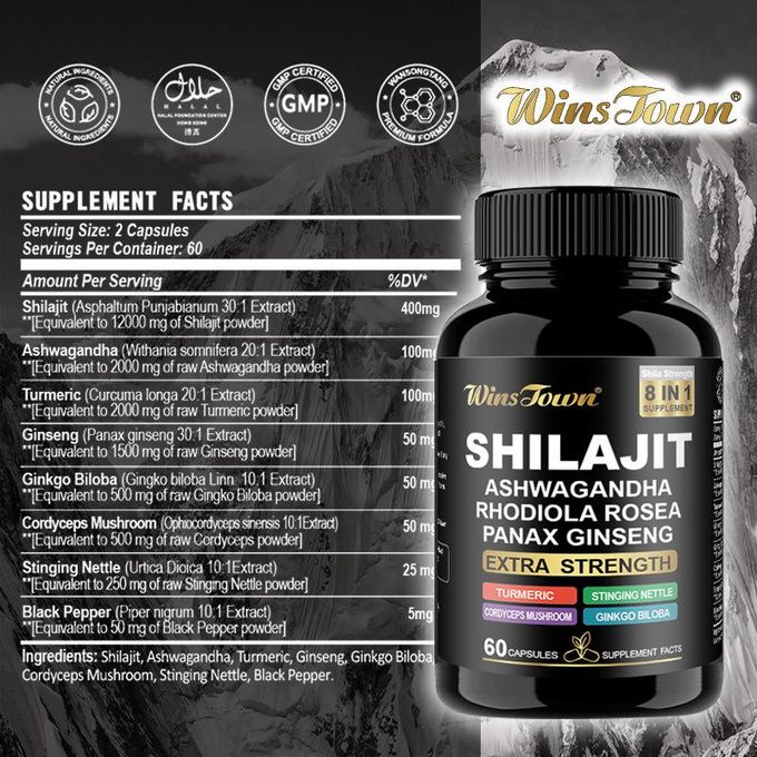 🔥 LIMITED DEAL — Wins Town Shilajit Extra Strength 60 Capsules | Boosts Energy + Builds Stamina + Sharpens Focus | KSh 2,999
