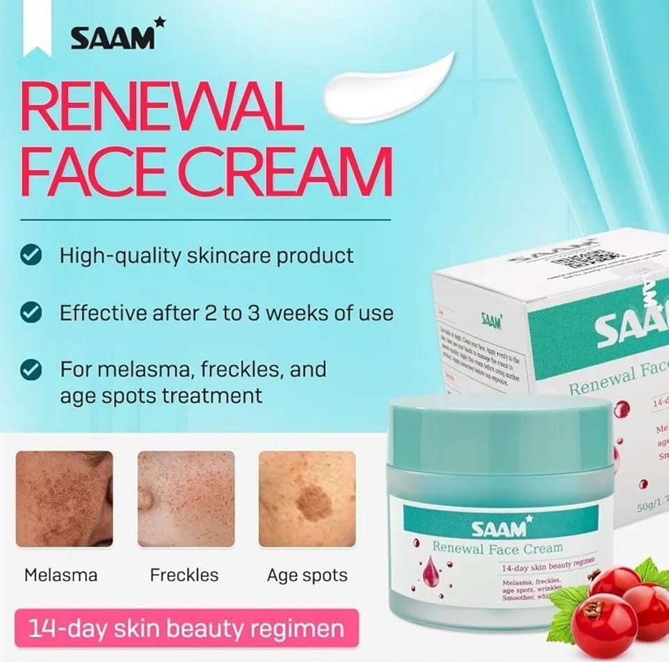🔥ORIGINAL Saam Renewal Face Cream with QR CODE , BUY 1 GET 1 EXTRA FREE 🔥