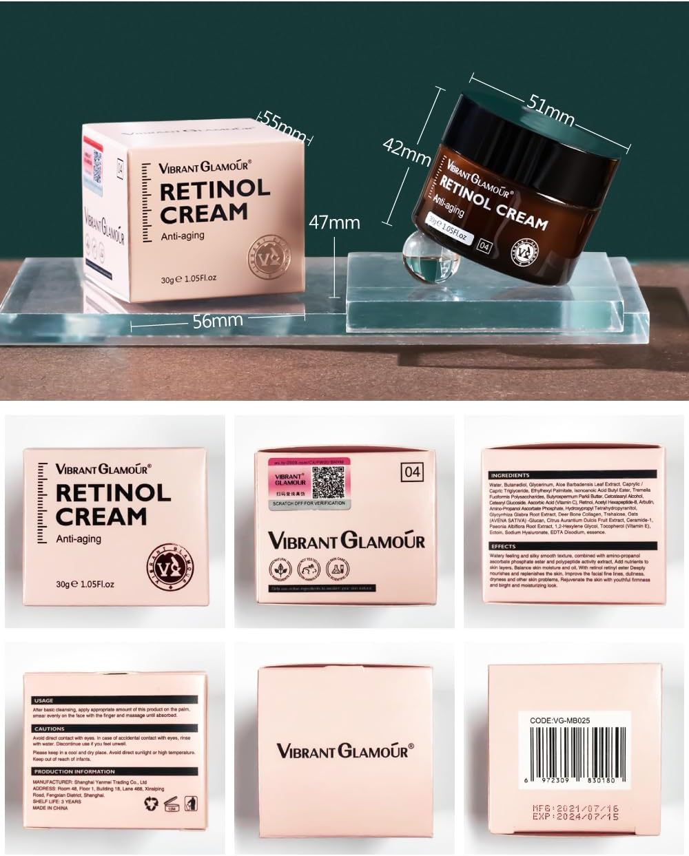🔥 LIMITED DEAL — Vibrant Glamour Retinol Cream | Reduces Wrinkles & Fine Lines + Firms & Brightens Skin + Stimulates Collagen | KSh 1,850