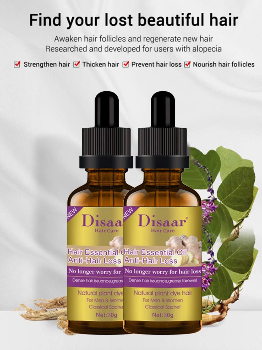 🔥 ORDER 1, WE SEND 2 — Disaar Hair Growth Essential Oil 30g | Stops Hair Loss + Regrows Thinning Hair + Nourishes Scalp | KSh 1,800