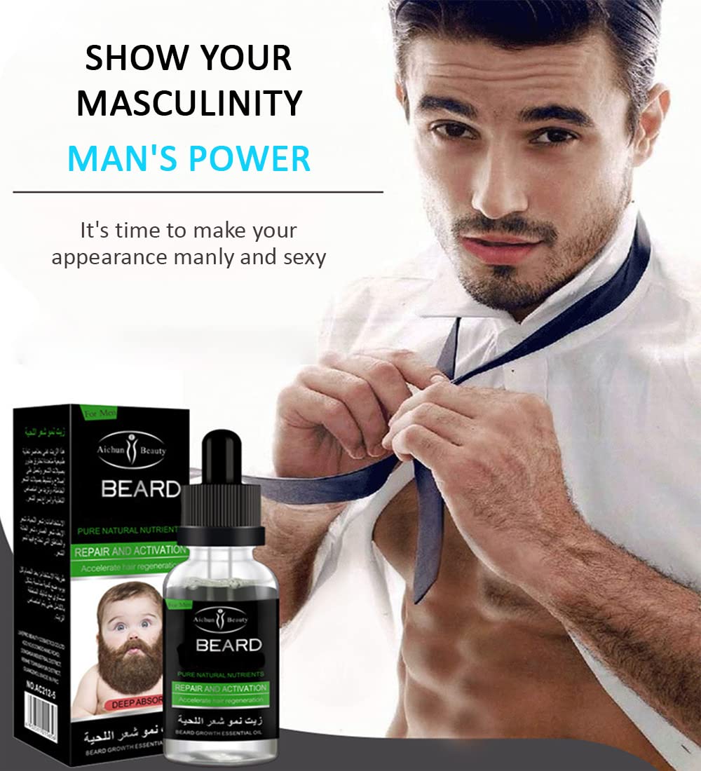 🔥 LIMITED DEAL — Aichun Beauty Beard Growth Oil | Activates Follicles + Repairs Damage + Thicker Fuller Beard | KSh 1,400