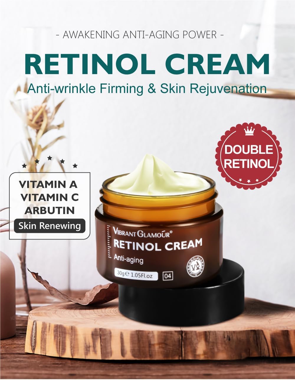 🔥 LIMITED DEAL — Vibrant Glamour Retinol Cream | Reduces Wrinkles & Fine Lines + Firms & Brightens Skin + Stimulates Collagen | KSh 1,850
