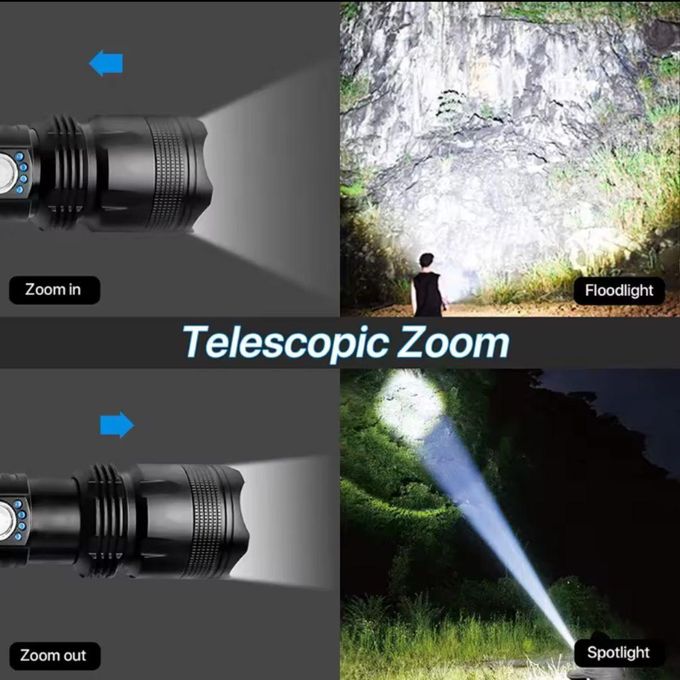 🔥 LIMITED DEAL — Super Bright LED Torch P50 | Ultra-Bright + Rechargeable USB-C + Waterproof Metallic | KSh 2,000