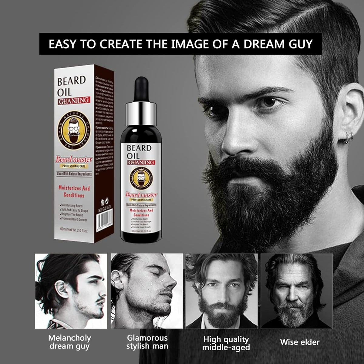🔥 LIMITED DEAL — Guanjing Beard Growth Oil | Stimulates Growth + Fills Patches + Hydrates & Nourishes | KSh 1,800