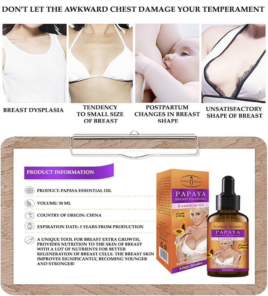 🔥 LIMITED DEAL — Aichun Beauty Papaya Breast Enlarging Essential Oil | Fuller Bust + Firmer Skin + Natural Lift | KSh 2100