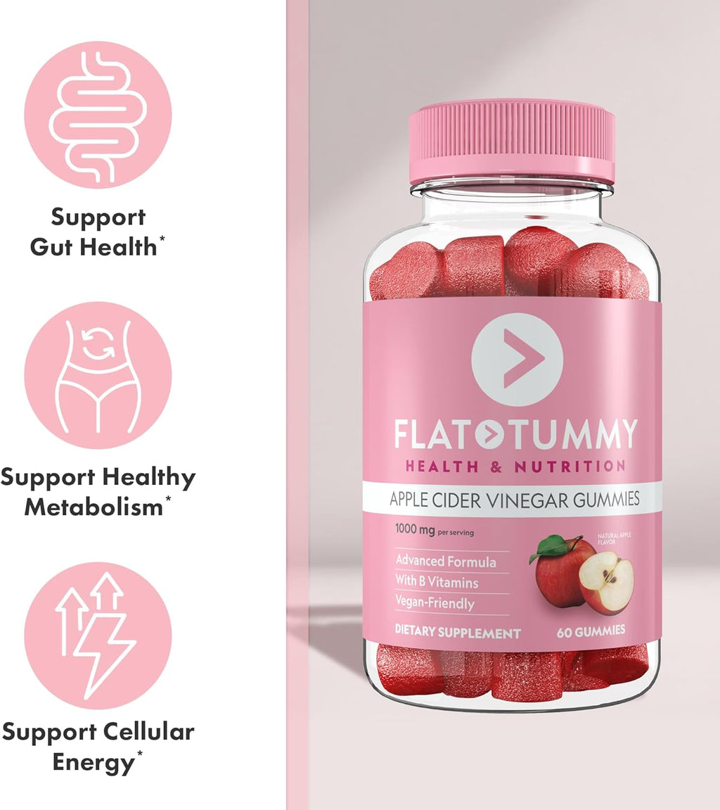 Nature's Cure Flat Tummy Apple Cider Vinegar Gummies | Beat Bloat + Boost Metabolism | Now KSh 2,450