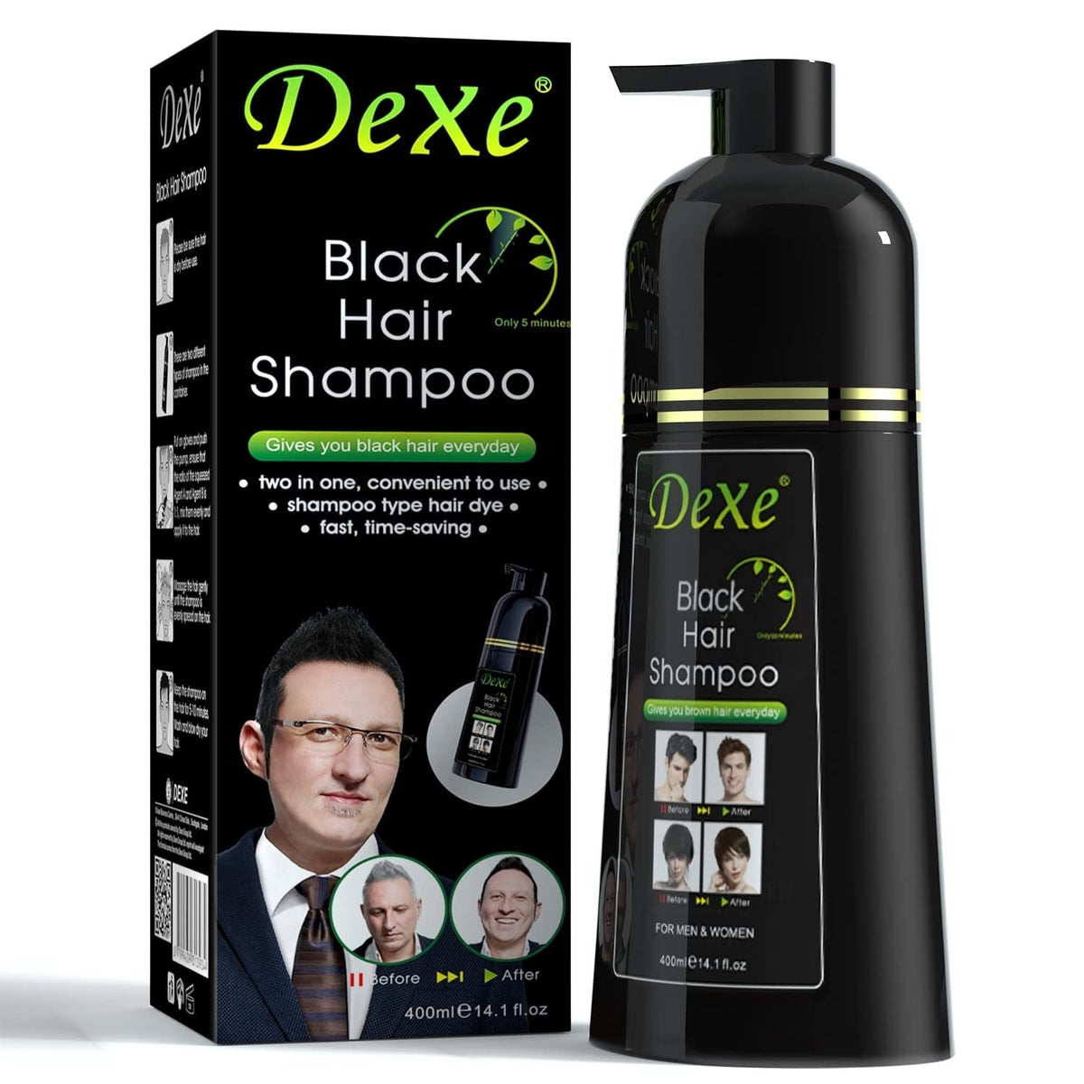 🔥 LIMITED DEAL — Dexe 3-in-1 Black Hair Dye Shampoo | Dye + Shampoo + Conditioner | Ginseng + Polygonum | Covers Greys in 5 Mins | KSh 3500