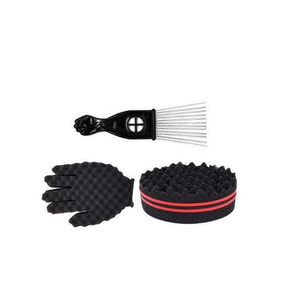 Afro Hair Pick & Dreadlocks Steel Pin Comb Set – Black