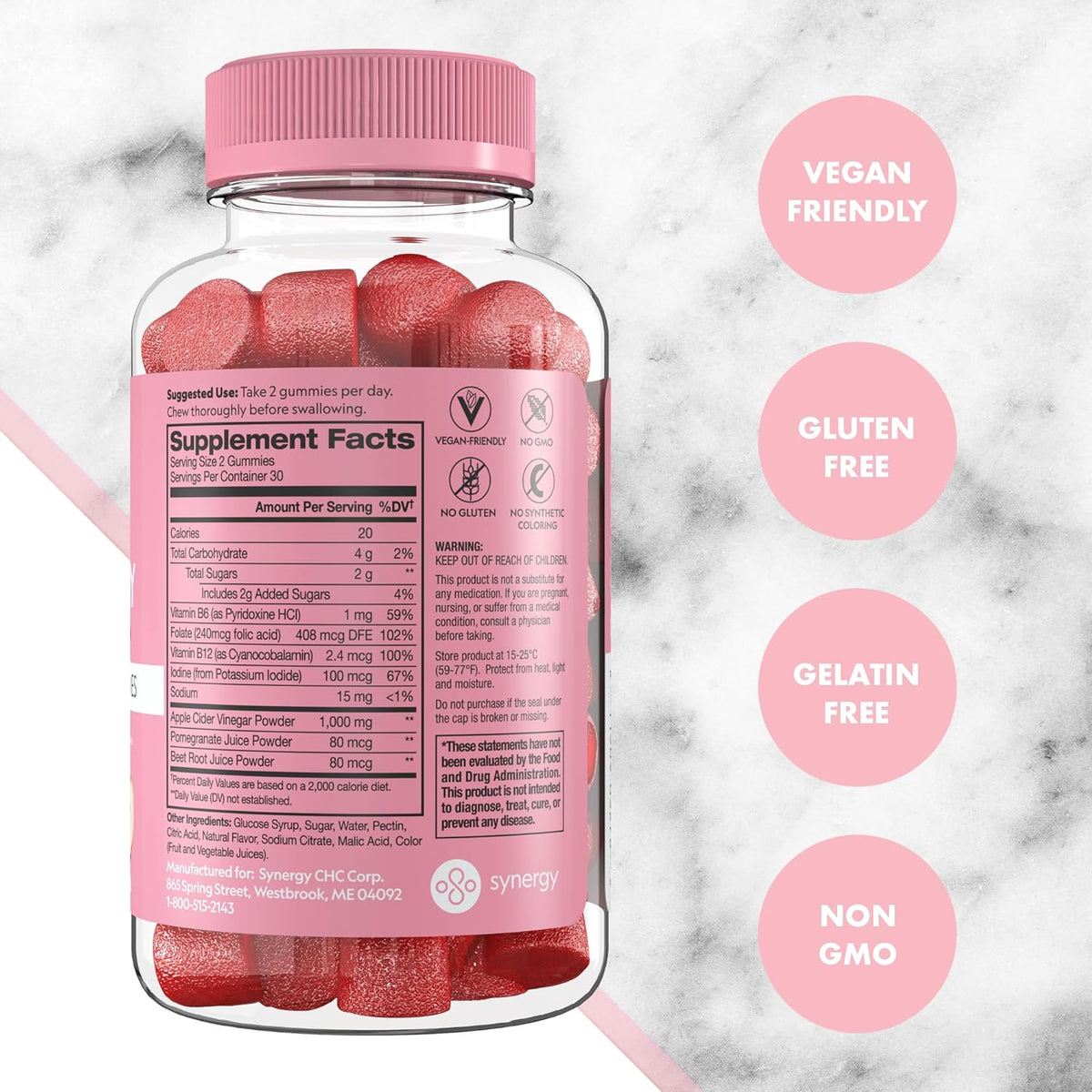 Nature's Cure Flat Tummy Apple Cider Vinegar Gummies | Beat Bloat + Boost Metabolism | Now KSh 2,450