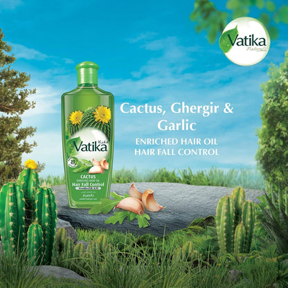 Dabur Vatika Cactus Enriched Hair Oil for Hair Fall Control (200ml)