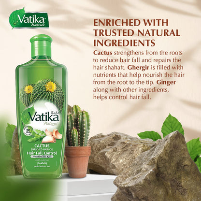 Dabur Vatika Cactus Enriched Hair Oil for Hair Fall Control (200ml)