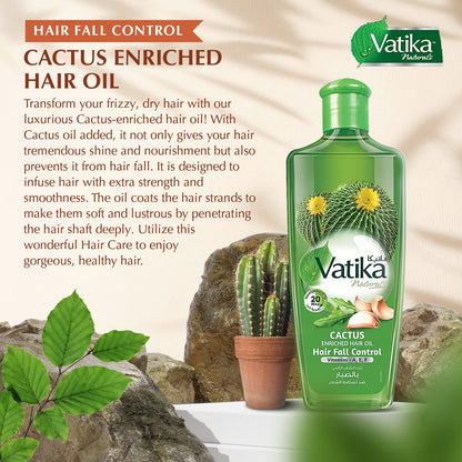 Dabur Vatika Cactus Enriched Hair Oil for Hair Fall Control (200ml)