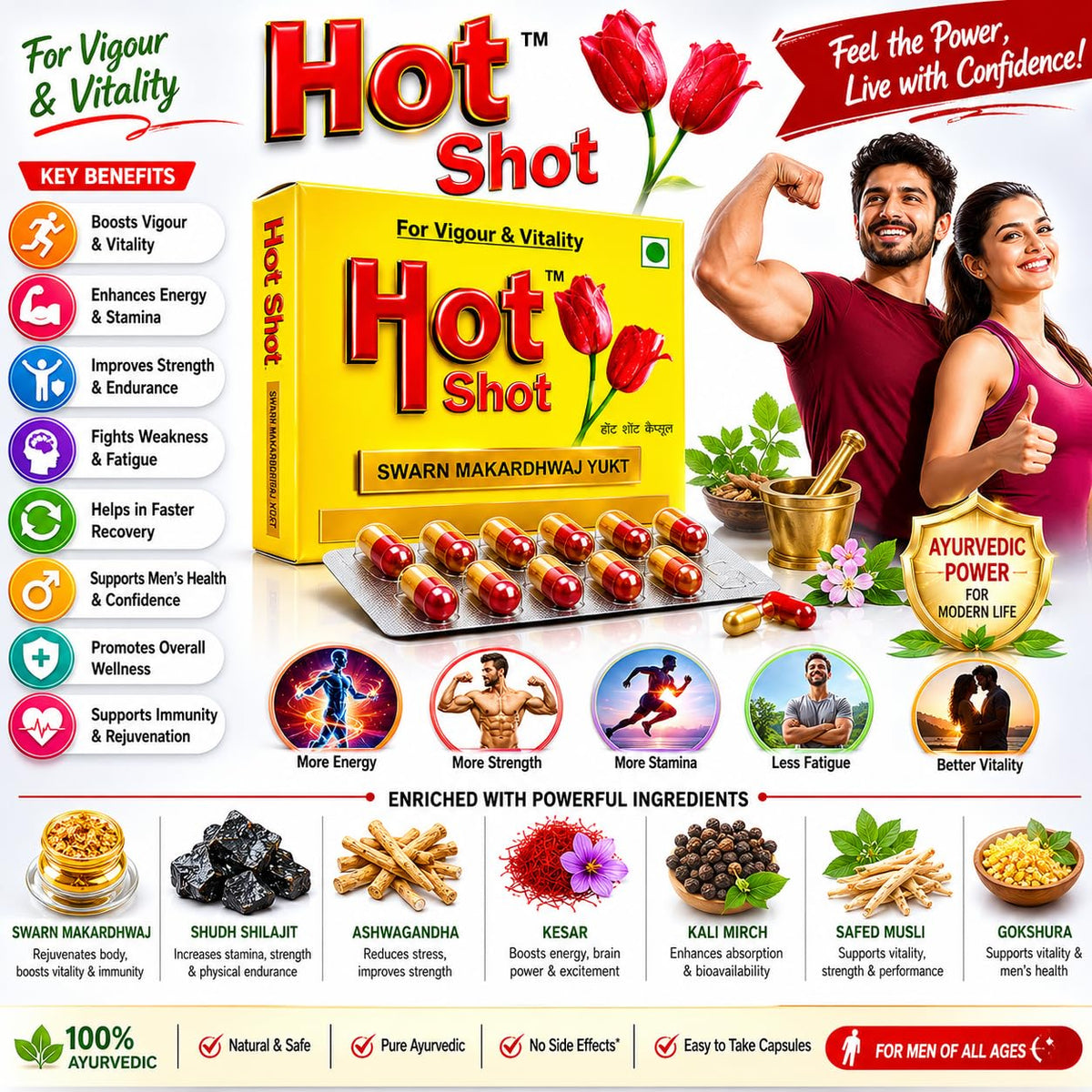 🔥 LIMITED DEAL — Hot Shot Vigor & Vitality Capsules (10 Caps) | Boosts Energy + Stamina + Circulation | KSh 2,500