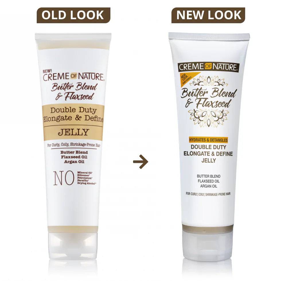 Creme of Nature Butter Blend & Flaxseed Double Duty Elongate & Define Curl Jelly