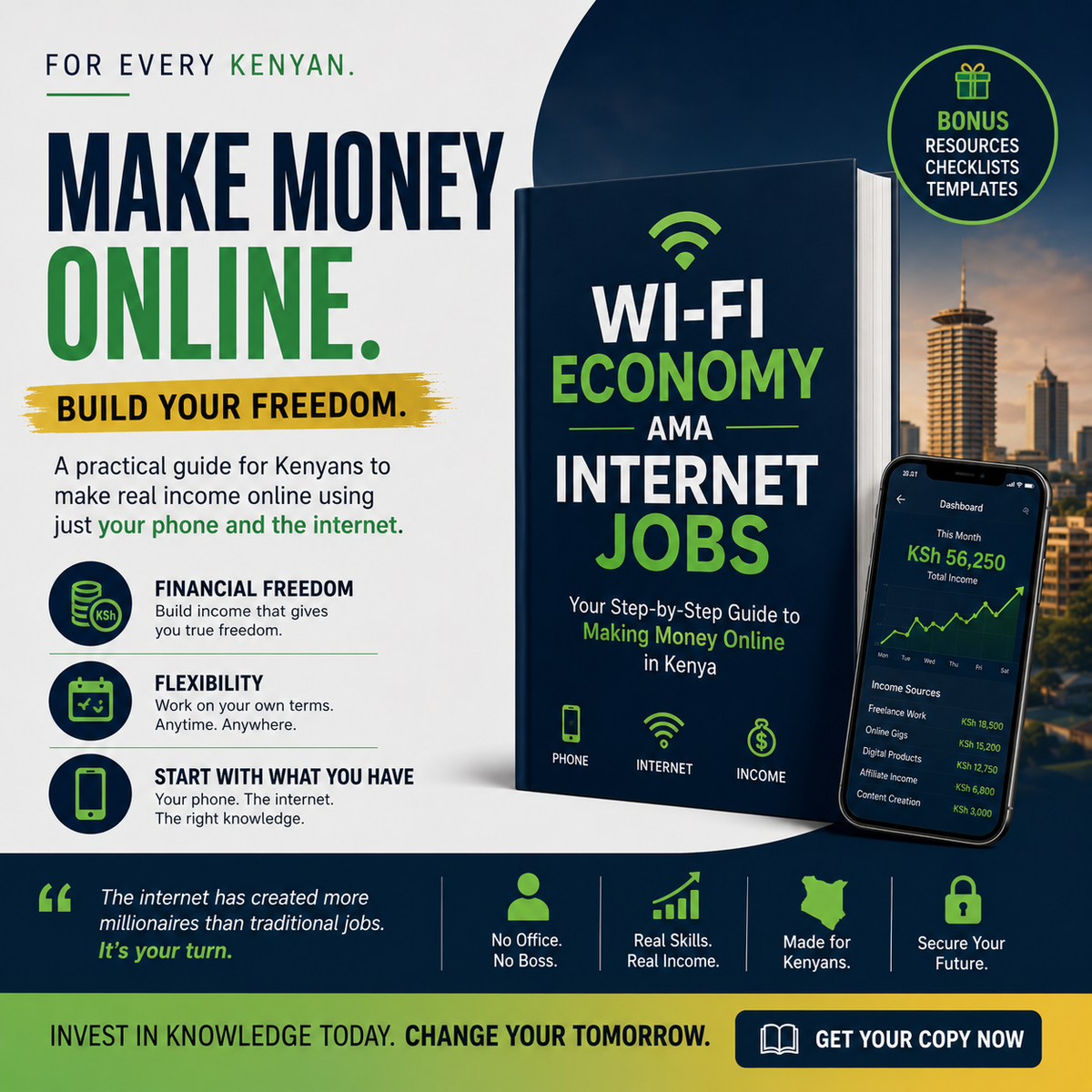 Internet Economy - Learn how to make money online using a phone and Internet (c)