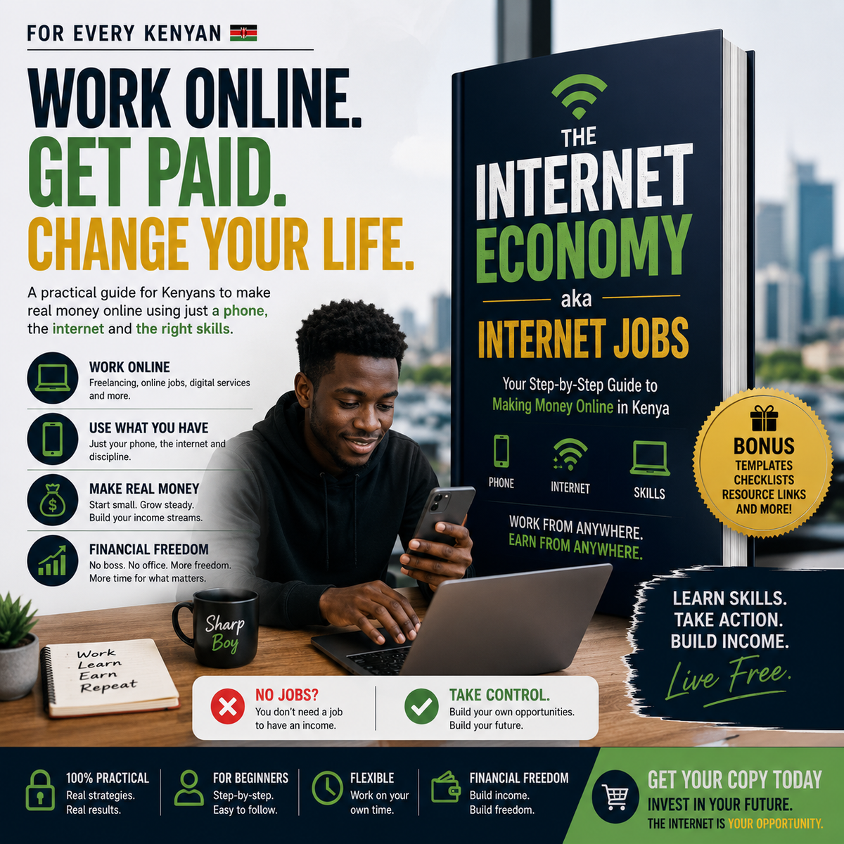 Internet Economy - Learn how to make money online using a phone and Internet (A)