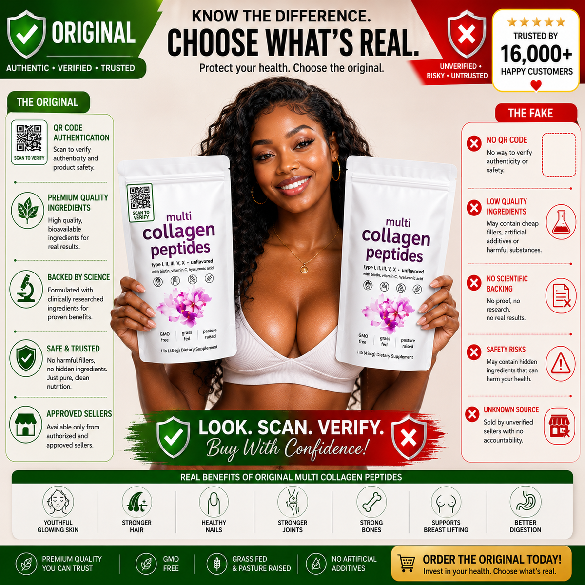 Original multi Collagen Peptides Powder with QR CODE + FREE MOISTULIZER (12)
