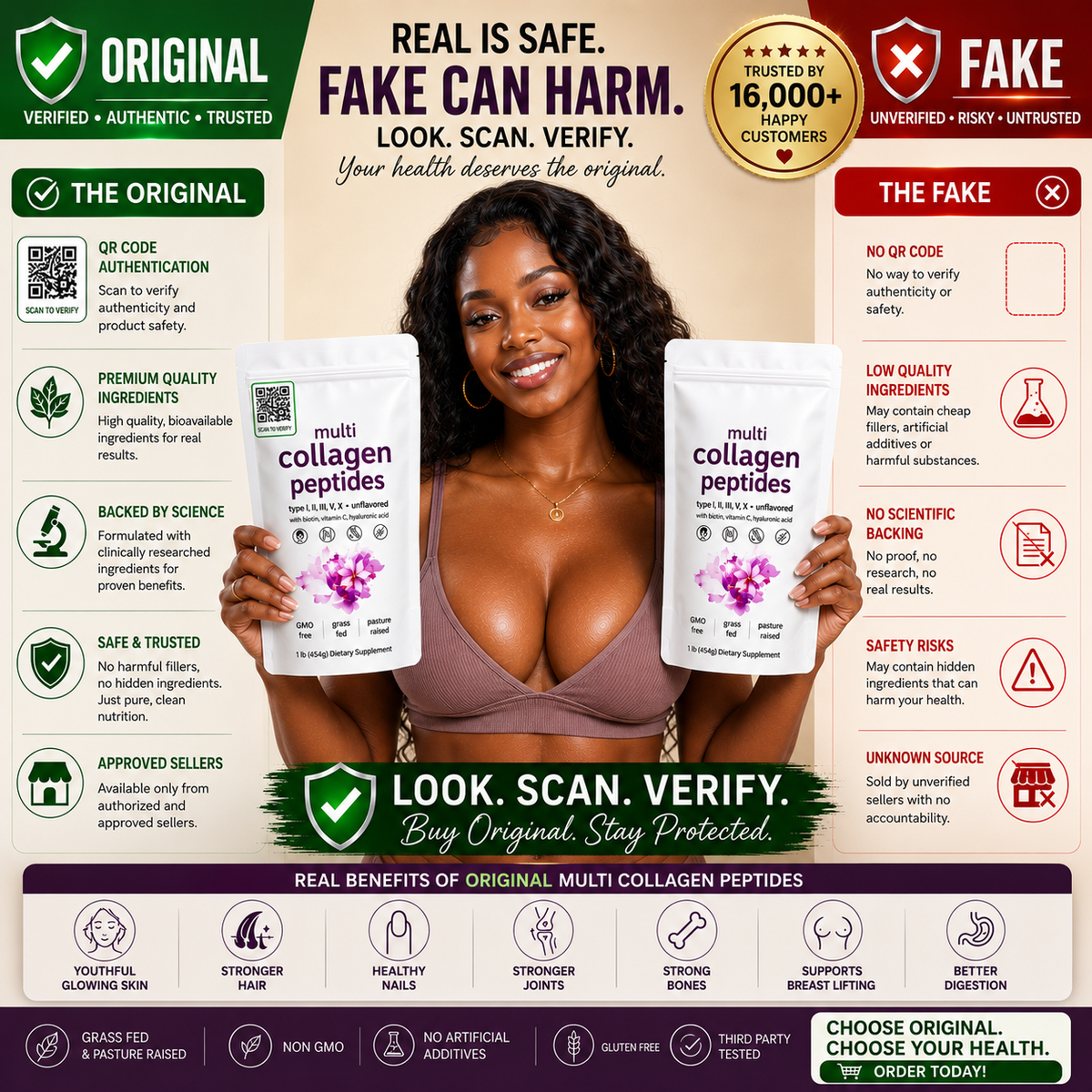 Original multi Collagen Peptides Powder with QR CODE + FREE MOISTULIZER (12)