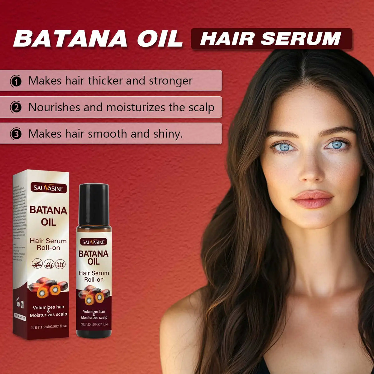 🔥 LIMITED DEAL — Sauvasine Batana Oil Hair Serum Roll-On | Frizz Control + Scalp Repair + Natural Shine | KSh 2,500