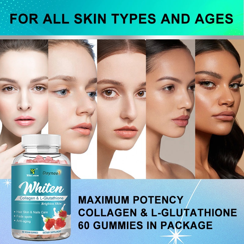 🔥 LIMITED DEAL — Daynee Whiten Collagen & L-Glutathione Vegan Gummies | Brighten Skin + Fade Dark Spots + Firm & Glow | KSh 2999