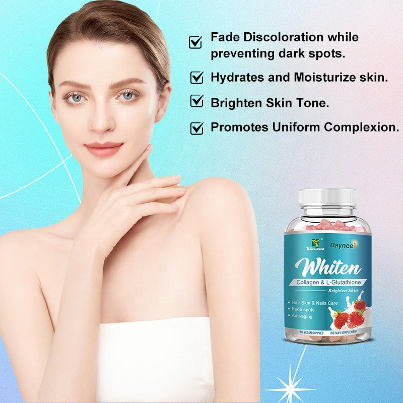 🔥 LIMITED DEAL — Daynee Whiten Collagen & L-Glutathione Vegan Gummies | Brighten Skin + Fade Dark Spots + Firm & Glow | KSh 2999