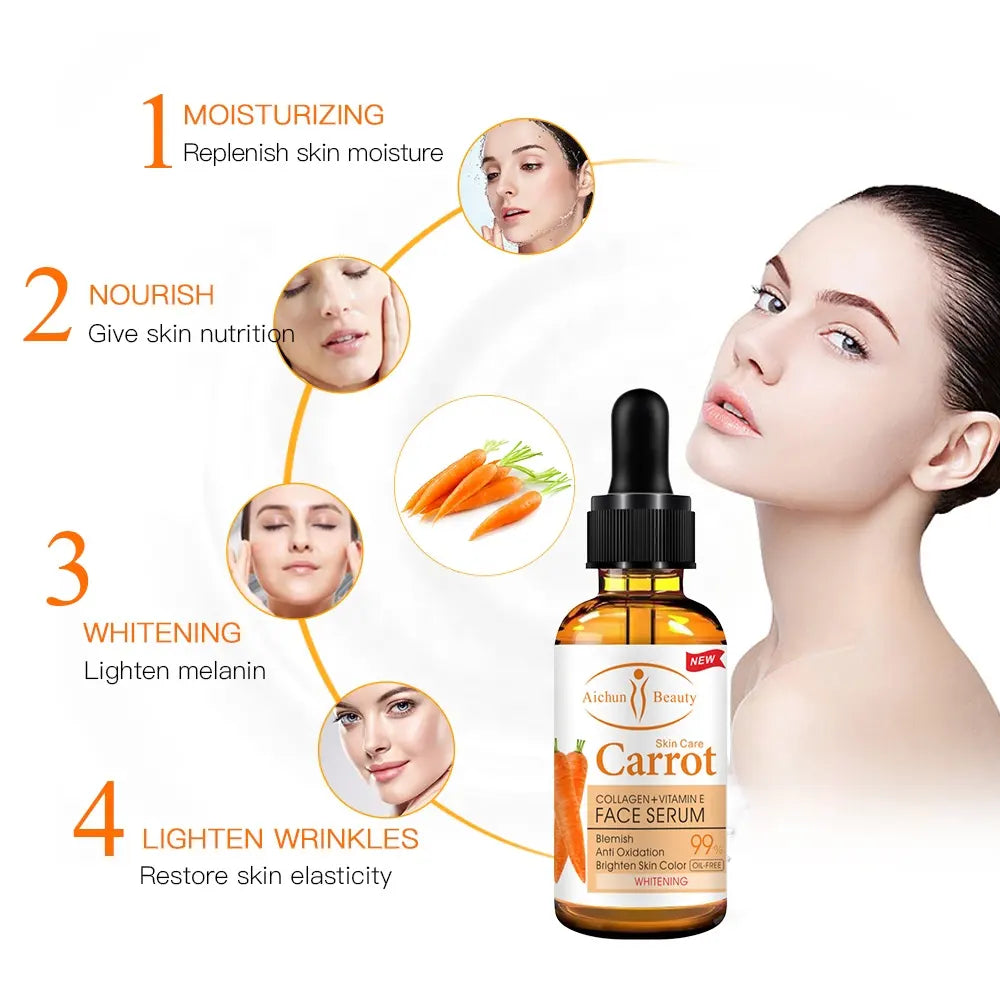 🔥 ORDER 1, WE SEND 2 — Aichun Beauty Carrot Whitening Serum 30ml | Brightening + Anti-Ageing + Anti-Acne | KSh 1,500