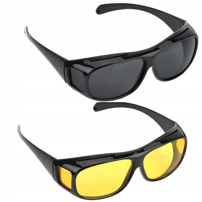 2-in-1 HD Night Vision & Daytime Driving Glasses – Anti-Glare UV Protection for Safer Driving in All Conditions