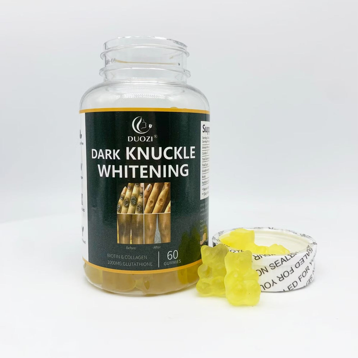 🔥 Duozi Dark Knuckle Whitening Gummies – Fade Dark Knuckles, Elbows & Knees Naturally | Get Even Skin Tone From Within