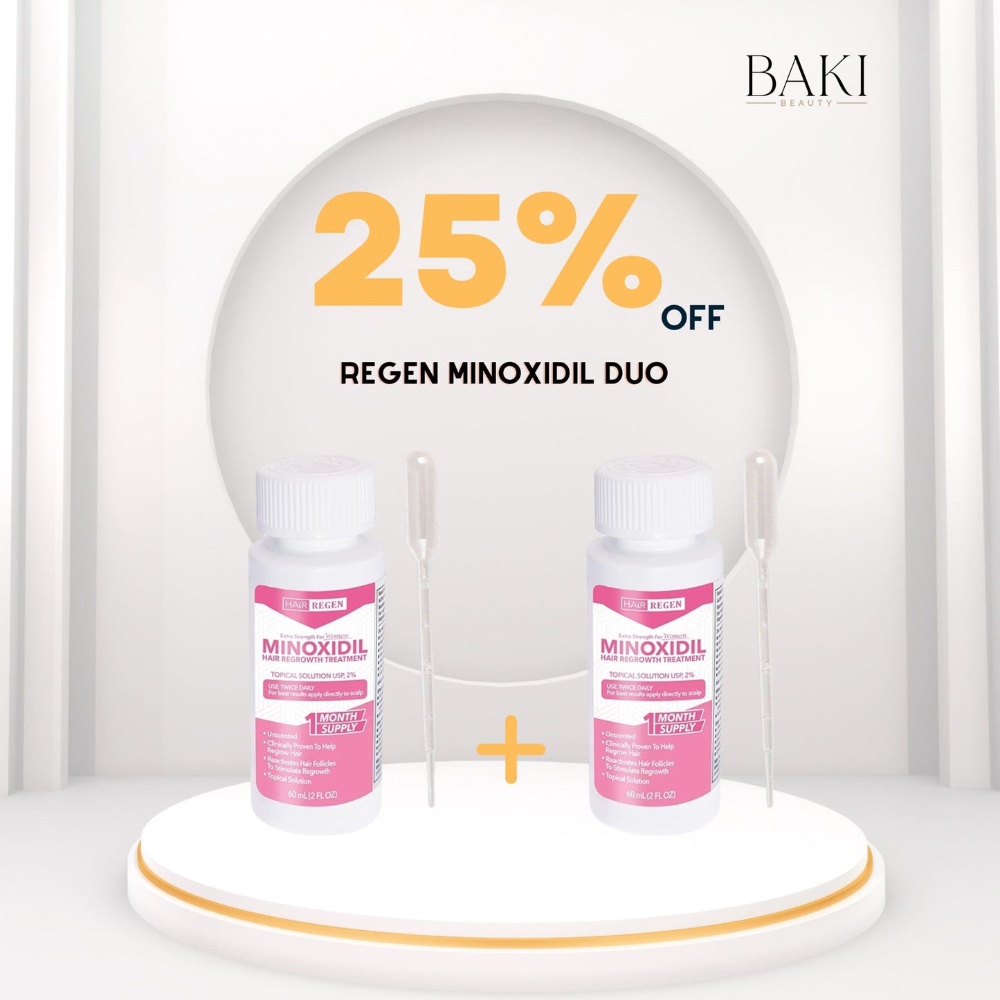Minoxidil Hair Regen 2% Hair Regrowth Treatment For Women 60ml Duo