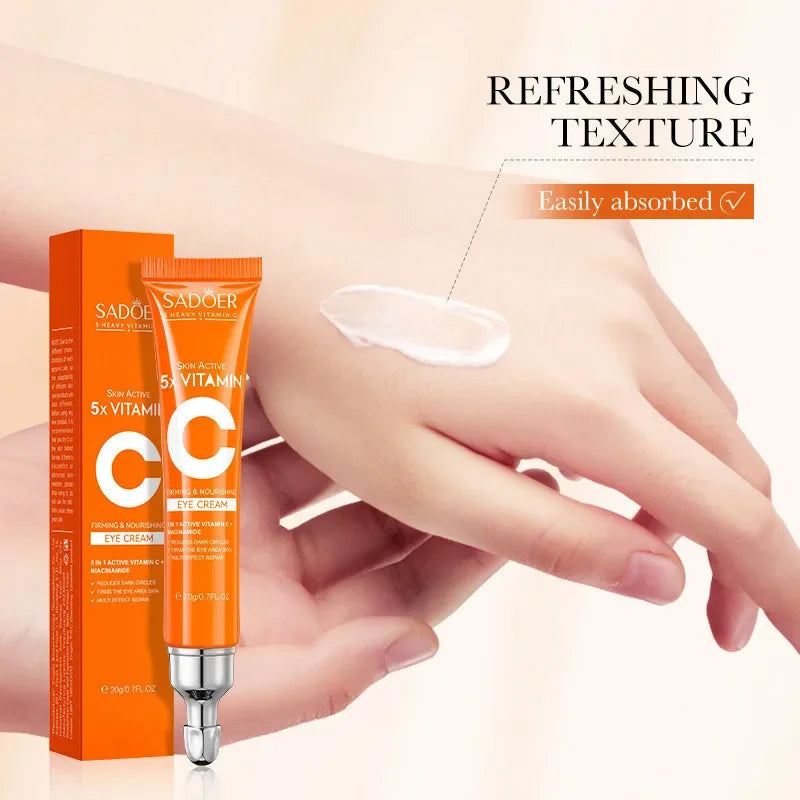 SADOER 5X Vitamin C Nicotinamide Firming Repairing Eye Cream Anti Dark Circles Eyes Bags Remover