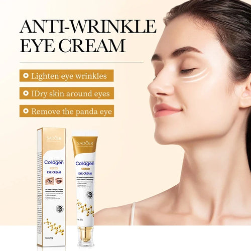 SADOER collagen anti-wrinkle eye cream, anti-aging, reducing dark circles, brightening and moisturizing the skin around the eyes