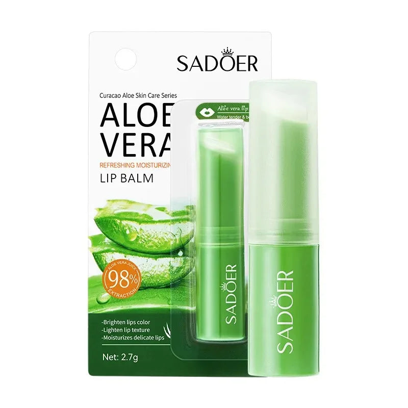 Sadoer Aloe Vera Lip Balm Nourishes, Moisturizes, and Softens, Prevents Dryness and Repairs Lips, Gentle and Non-Irritating