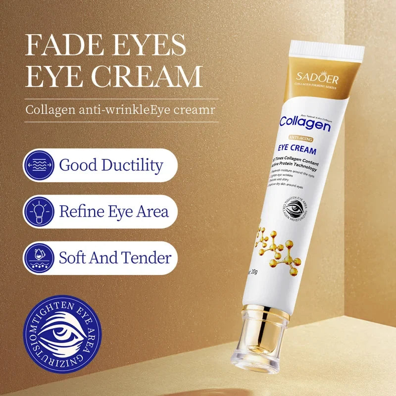 SADOER collagen anti-wrinkle eye cream, anti-aging, reducing dark circles, brightening and moisturizing the skin around the eyes