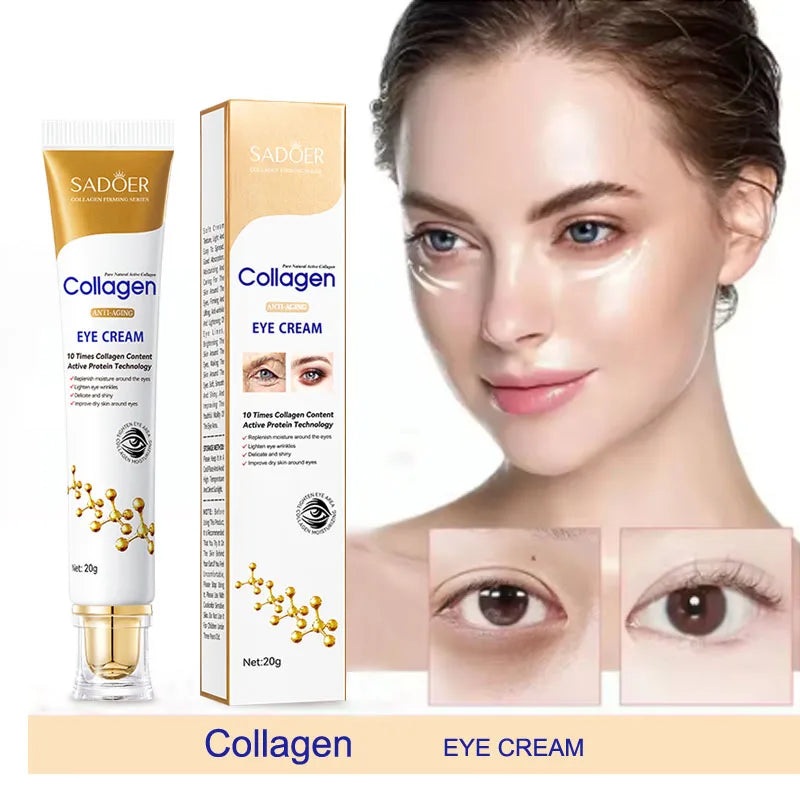 SADOER collagen anti-wrinkle eye cream, anti-aging, reducing dark circles, brightening and moisturizing the skin around the eyes