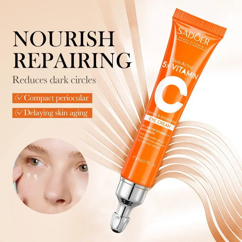 SADOER 5X Vitamin C Nicotinamide Firming Repairing Eye Cream Anti Dark Circles Eyes Bags Remover