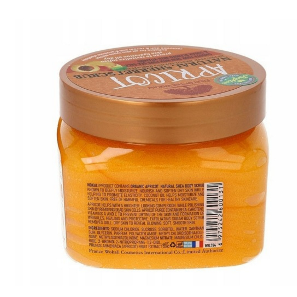 Wokali Apricot Sherbet Body Scrub 600g — Exfoliate, Brighten & Glow Like Never Before!