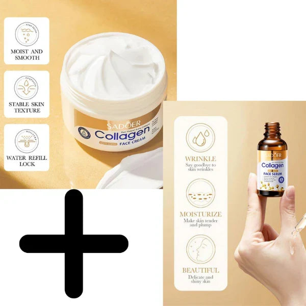 🔥 ORDER 1, WE SEND 2 — SADOER Collagen Serum + Cream Anti-Aging Combo | Firms Skin + Fades Wrinkles + Deep Hydration | KSh 1,800